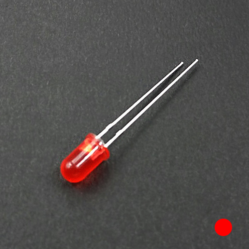 5mm LED 빨강,빨간색 / 반투명 / Diffused RED 5mm LED